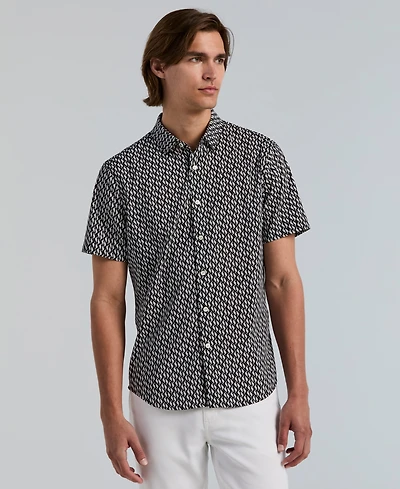 Perry Ellis Men's Slim-Fit Wave Print Shirt
