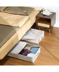 Gouun Foldable Under-Bed Storage Containers with Lids, 48L, 31.7 x 15.9 x 6.1 in, 2 Pack