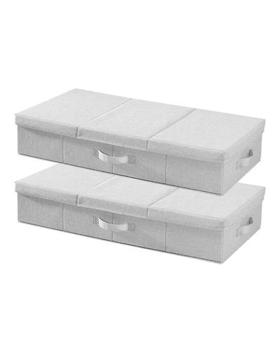 Gouun Foldable Under-Bed Storage Containers with Lids, 48L, 31.7 x 15.9 x 6.1 in, 2 Pack