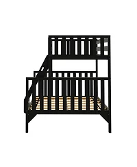 Max and Lily Bunk Bed Twin over Full Size, Solid Wood Scandinavian Style Beds for Kids