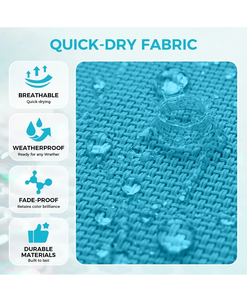 Homfan Adjustable 5-Position Outdoor Lounge Chairs Set of 2 - Durable Textilene Reclining Patio Chaise