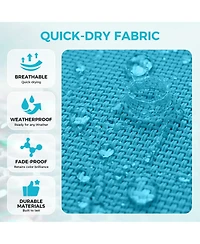 Homfan Adjustable 5-Position Outdoor Lounge Chairs Set of 2 - Durable Textilene Reclining Patio Chaise