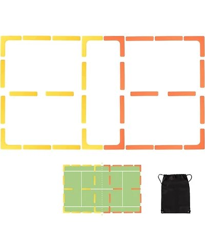 Hikeen Court Lines Marker Kit Anti-Slip and Wind-Resistant Throw Down Markers, Pickleball Net Court for Outdoor Indoor Court