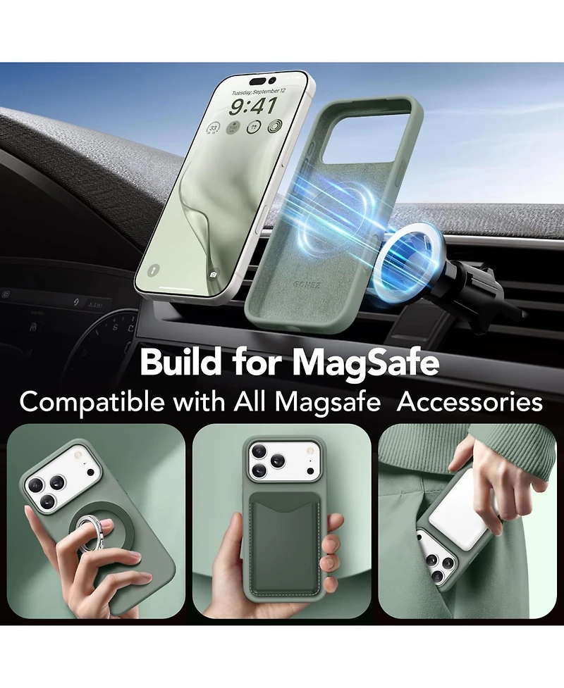 Gonez Magnetic for iPhone 17 Pro Max Case, Compatible with MagSafe, Liquid Silicone Anti-Scratch Shockproof Protective Phone Case