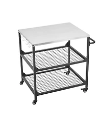 Ecooso Stainless Steel Outdoor Grill Cart with Mesh Shelves