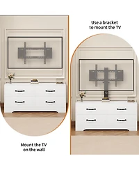 gaomon 63" Modern Tv Stand and Media Console for Up to 75" TVs - Mdf with Adjustable Mount, 6 Drawers.