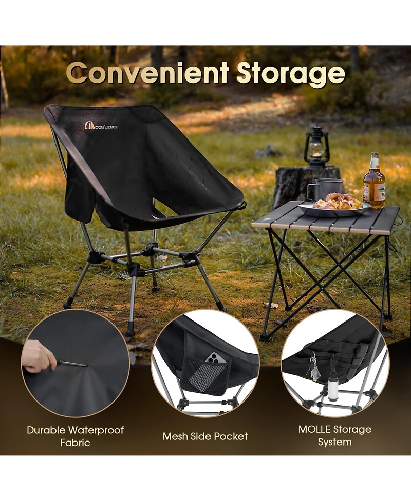 Piscifun Portable Camping Chair Plus, Larger & Roomier, Compact and Lightweight Still, Folding for Backpacking Hiking, 330Lbs Capacity