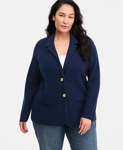 Charter Club Plus Size 100% Cashmere Blazer, Macy's Exclusive