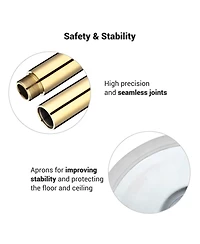 Yescom 3 Pack 9.25 Ft Spinning Static Dancing Pole Kit for Fitness Studio Club Gold