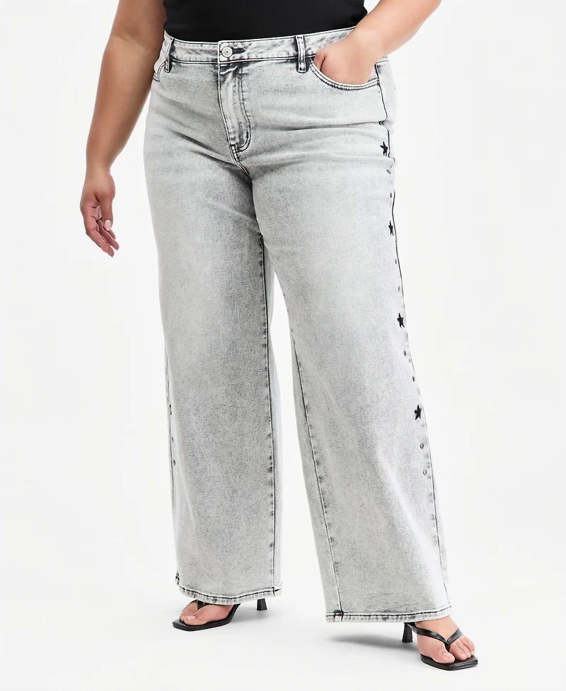 Madden Girl Trendy Plus Ultra 90's Studded Jeans