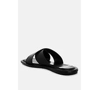 Rag and Co Women's Shosa Genuine Leather Criss-Cross Flats