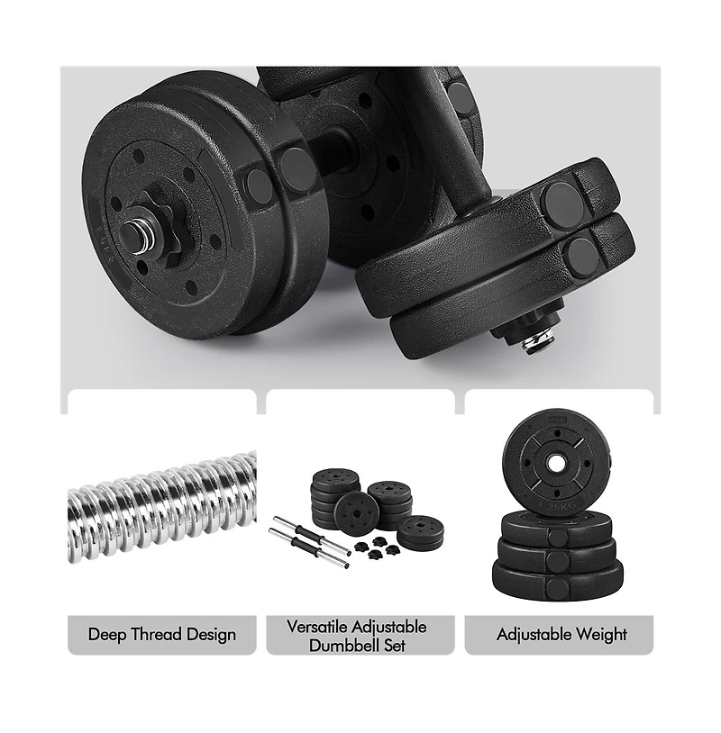 Yaheetech Adjustable Dumbbell Weight Set For Home Gym