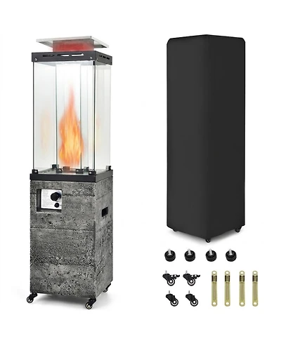 Gouun 41,000 Btu Propane Patio Heater with Tempered Glass Tube and Lockable Wheels