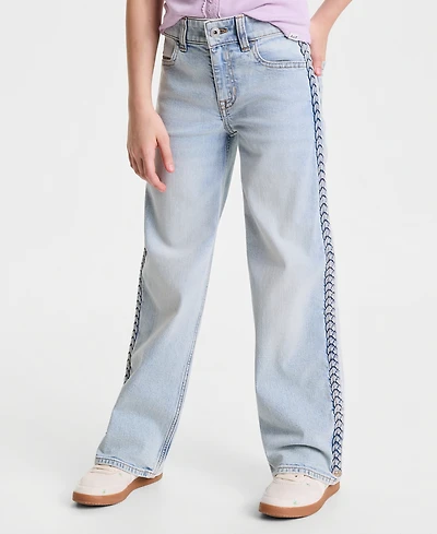 abercrombie kids Girls' 5-16 Braided High-Rise Wide-Leg Jeans