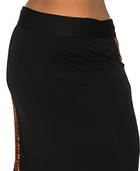 Coin 1804 Plus Sequin Side Contrast Fold Over Midi Skirts