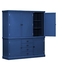 Streamdale Furniture 73 Freestanding Wooden Kitchen Pantry Cabinet with Drawers and Shelves