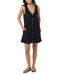 O'Neill Women's Sanders Button-Front Woven Mini Dress