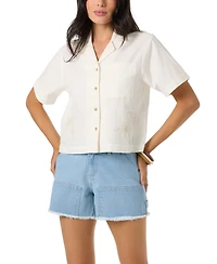 O'Neill Women's Cotton Channing Palma Short-Sleeve Shirt