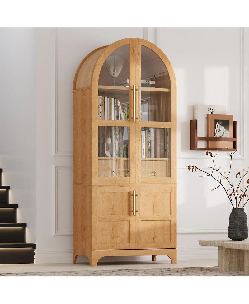 Streamdale Furniture Farmhouse 71 Arched Pantry Cabinet with Storage