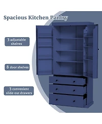 Streamdale Furniture Farmhouse Pantry Cabinet with Shelves