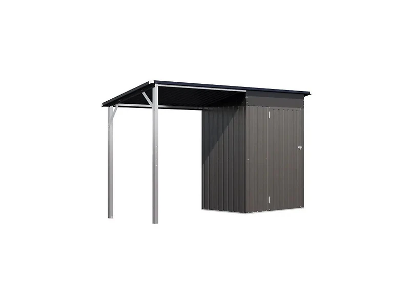 Aecojoy Outdoor Open-Sided Storage Shed Metal Shed