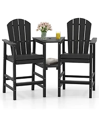 Sugift 2-Seat All-Weather Adirondack Chair with Double Connecting Tray