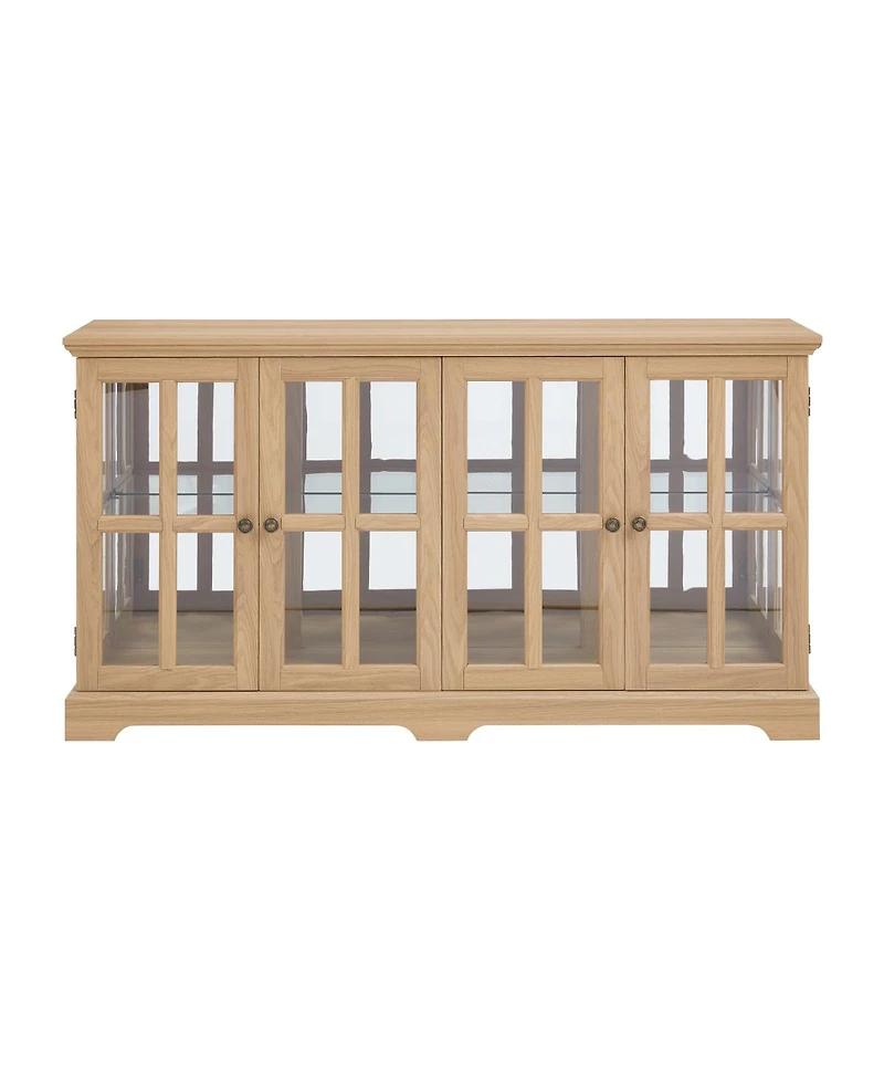 Streamdale Furniture Led Curio Display Cabinet with Glass Doors