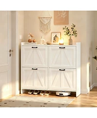 Streamdale Furniture Modern Entryway Shoe Cabinet with 4 Flip Drawers
