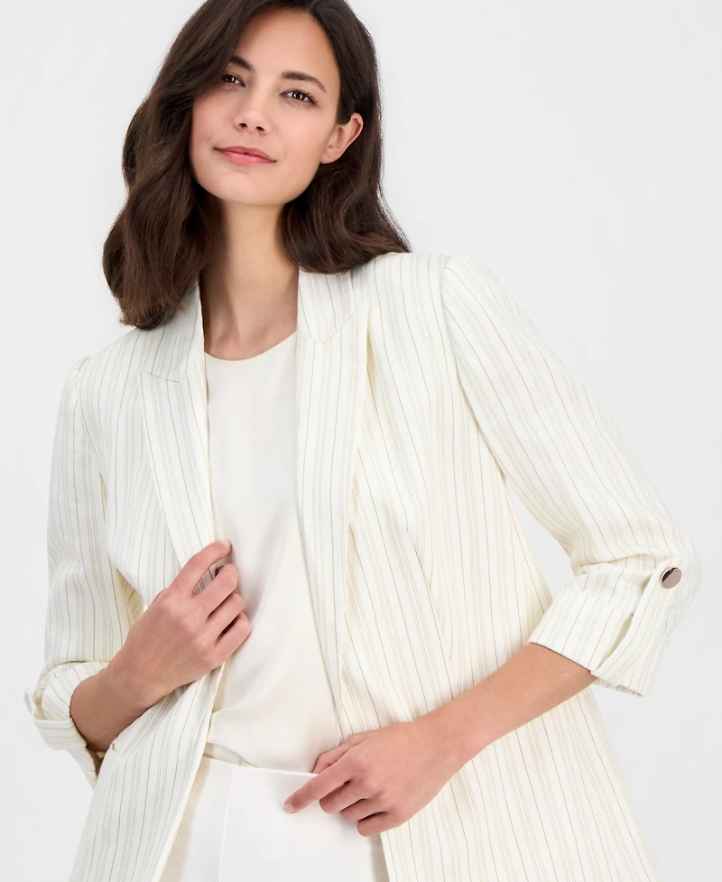 T Tahari Women's Peak-Lapel Long-Sleeve Blazer