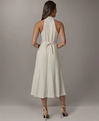 Donna Karan New York Women's Halter A-Line Sleeveless Midi Dress