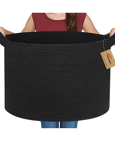 Gnuadz Rope Blanket Basket Storage Bin Organizer Wicker Box 88L Gift