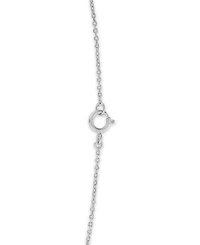 Macy's Swiss Blue Topaz (1/10 ct. t.w.) Clover Glitter Texture Pendant Necklace in 14k White Gold