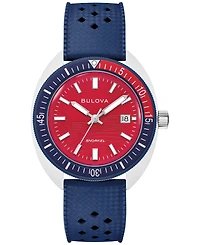 Bulova Men's Limited Edition Performance Snorkel "Sail the 4th" Blue Hnbr Rubber Watch, 41mm