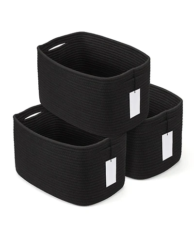 Gnuadz 3pc Cotton Rope Woven Storage Basket Bins for Organizing Shelves