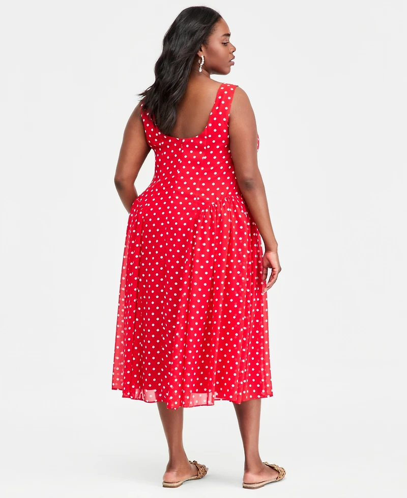 On 34th Trendy Plus Size Drop-Waist Midi Dress, Macy's Exclusive