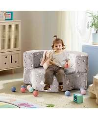 Gouun 2-in-1 Toddler Convertible Sofa Chair with Glow-in-the-Dark Pattern