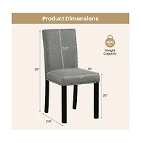 Gouun Nailhead Trim Dining Chairs Set of 2 with Bent Wood Legs and Padded Seat