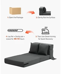 Gouun 3-in-1 Convertible Folding Sofa Bed with 25D Memory Foam and Washable Cover