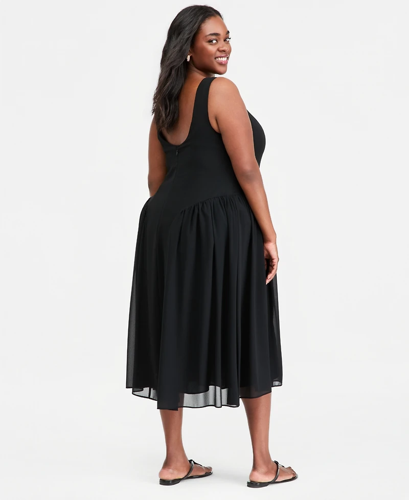 On 34th Trendy Plus Drop-Waist Midi Dress, Macy's Exclusive