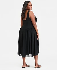 On 34th Trendy Plus Drop-Waist Midi Dress, Macy's Exclusive