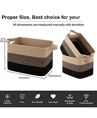 Gnuadz 3PC Woven Cotton Rope Storage Baskets Bathroom Toys Towel Organizer Gift Basket