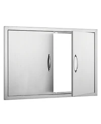 Sugift 36W 24H Double Bbq Access Door for Bbq Island Grilling