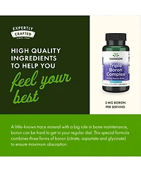 Swanson Triple Boron Complex Natural Bone Health and Joint Support Mineral Supplement Featuring Citrate, Aspartate and Glycinate (250 Capsules)