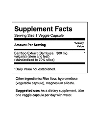 Swanson Bamboo Extract for Hair and Nails Silica Supplement Supports Collagen 300 mg 60 Veggie Capsules