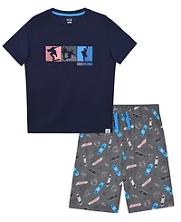 Max & Olivia Boys' 6-18 Skate Print T-Shirt and Shorts, 2-Piece Set
