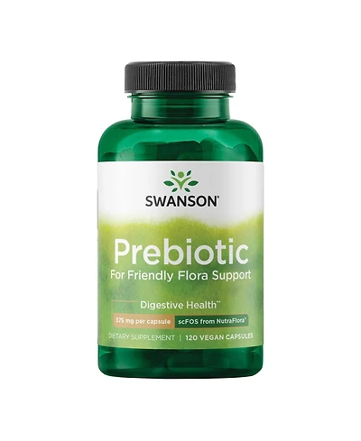 Swanson Prebiotic Capsules, Friendly Flora and Digestive Health, Prebiotic Fiber for Gut and Immune Support, 750 mg, 120 Veggie Capsules, 1 Pack