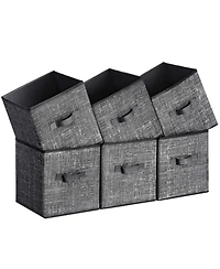 Gnuadz 6PC Storage Cubes Fabric Bins Closet Organizers Foldable