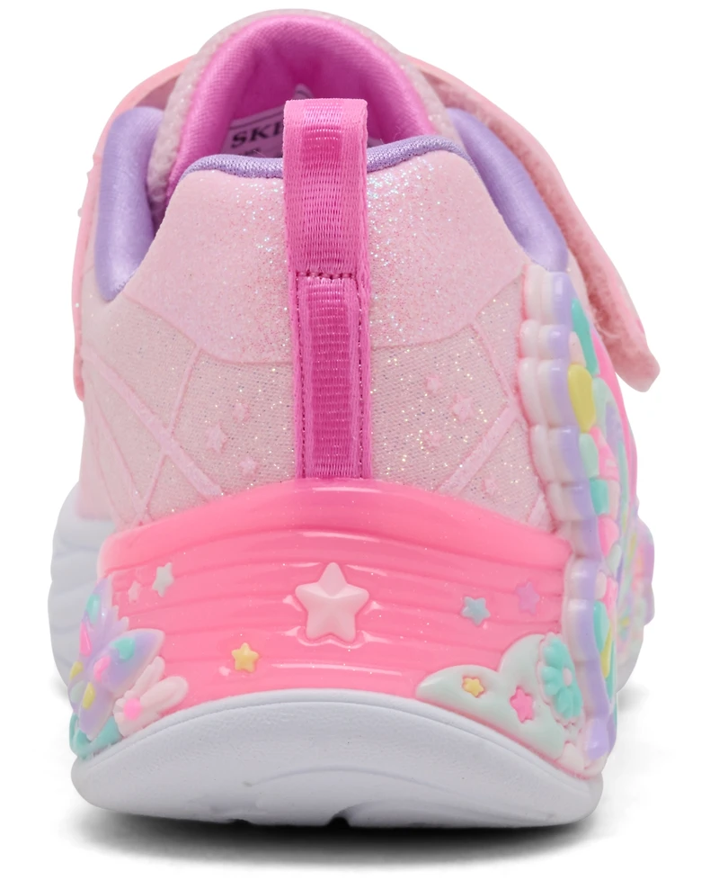Skechers Little Girls' S-Lights: Butterfly Bliss Light-Up Fastening Strap Casual Sneakers from Finish Line