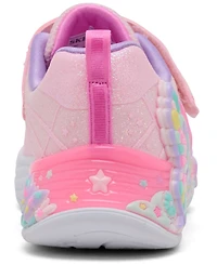 Skechers Little Girls' S-Lights: Butterfly Bliss Light-Up Fastening Strap Casual Sneakers from Finish Line