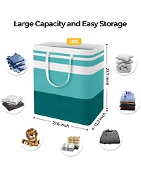 Gnuadz 2PC Laundry Hamper Waterproof Collapsible Tall Clothes With Handles Gift Basket